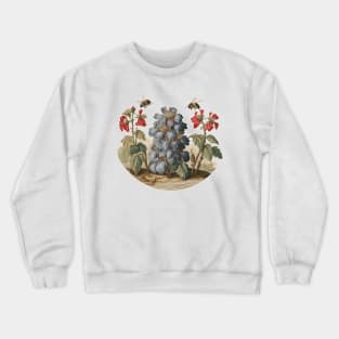 Bees flying over some flowers Crewneck Sweatshirt